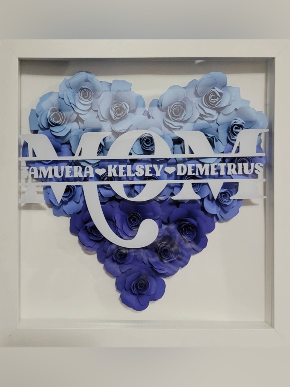 Custom Ombre Heart Wall Art - Personalized Name Cutout